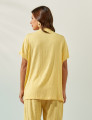 Blusa Prega Linho Amarelo Solar