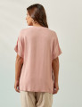 Blusa Prega Linho Rosa Blush
