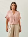 Blusa Prega Linho Rosa Blush