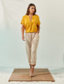 Blusa Prega Linho Amarelo Mel