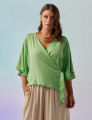 Blusa Envelope Amarração Linho Salsa