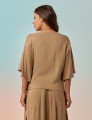 Blusa Envelope Amarração Linho Avelã