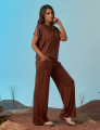 Calça Pantalona Marrom Cacau