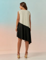 Vestido Diagonal Bicolor Preto