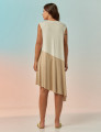Vestido Diagonal Bicolor Cogumelo
