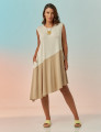 Vestido Diagonal Bicolor Cogumelo