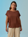 Blusa Canaleta Lateral Marrom Cacau