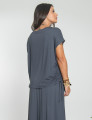 Blusa Canaleta Lateral Cinza Cobalto