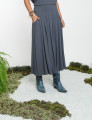 Saia com Pregas Cinza Cobalto
