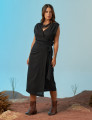 Vestido Linho Envelope Preto