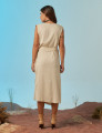Vestido Linho Envelope Trigo