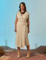 Vestido Linho Envelope Trigo