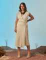 Vestido Linho Envelope Trigo