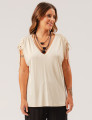 Blusa Decote V Detalhe Ombro Canaleta Gelato