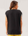 Blusa Decote V Detalhe Ombro Canaleta Preta