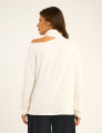 Blusa Gola Alta Abertura Decote Off