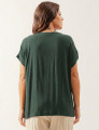Blusa Linho Pala Decote Verde Salvia