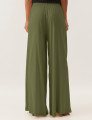 Calça Maxi Pantalona Linho Verde Selva