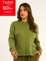 Blusa Tricô Manga Comprida Verde Oliva