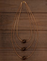 Colar Trio Esfera Marrom