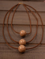 Colar Trio Esfera Bege