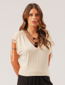 Blusa Decote V Detalhe Ombro Canaleta Gelato