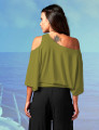 Blusa Abertura Ombros Faixa Maçã Verde