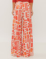 Calça Maxi Pantalona Estampa Etnica Romã