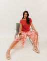 Calça Envelope Estampa Etnica Romã