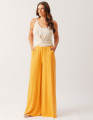 Calça Maxi Pantalona Amarelo Âmbar