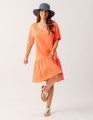 Vestido Bata Linho Laranja Coral