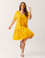 Vestido Bata Linho Amarelo Âmbar