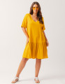 Vestido Bata Linho Amarelo Âmbar