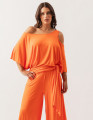Blusa Abertura Ombros Faixa Laranja Cítrico