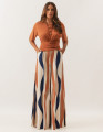 Calça Maxi Pantalona Estampa Ondas