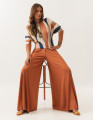 Calça Maxi Pantalona Marrom Amêndoa