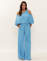 Blusa Abertura Ombros Faixa Azul Calmaria