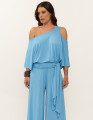 Blusa Abertura Ombros Faixa Azul Calmaria