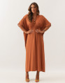 Vestido Kaftan Franzido  Amendoa