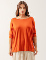 Blusa Quadrada Laranja Brasa