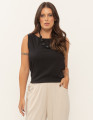 Blusa Cropped Linho Preta