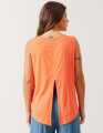 Blusa Cropped Linho Laranja Coral