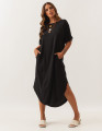 Vestido Midi Linho Preto