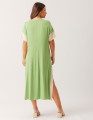 Vestido Midi Bicolor Verde Jardim