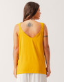 Regata Alça Larga Linho Amarelo Âmbar
