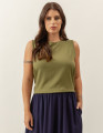 Blusa Cropped Linho Verde Selva