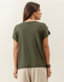 Blusa Recorte Manga Verde Militar 