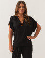 Blusa Franzida Ombro Preta