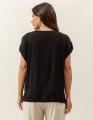 Blusa Franzida Ombro Preta