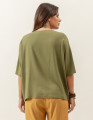 Blusa Canoa Linho Verde Selva